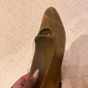 Vince Bluebell Brown Suede Mary Jane Flat with Buckle